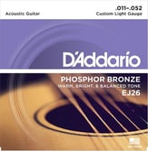 Acoustic Guitar Strings Phosphor Bronze EJ26 Single Set of EJ26 Custom Light 11-52